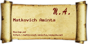 Matkovich Aminta névjegykártya